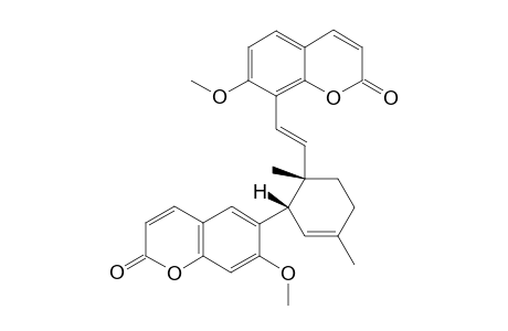 Bisparasin [7-methoxy-8-{2-[7'-methoxy-2'(2'H)-oxobenzopyran-6'-yl]ethenyl}-1,4-dimethylphenyl}-2H-benzopyran-2(2H)-one]