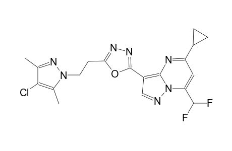 3-{5-[2-(4-chloro-3,5-dimethyl-1H-pyrazol-1-yl)ethyl]-1,3,4-oxadiazol-2-yl}-5-cyclopropyl-7-(difluoromethyl)pyrazolo[1,5-a]pyrimidine