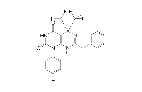 7-benzyl-1-(4-fluorophenyl)-5,5-bis(trifluoromethyl)-5,8-dihydropyrimido[4,5-d]pyrimidine-2,4(1H,3H)-dione