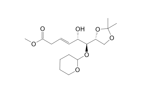 Methyl (5S,6S,7R,3E)-7,8-(isopripylidenedioxy)-5-hydroxy-6-(1-tetrahydropyranyloxy)-3-octenoate