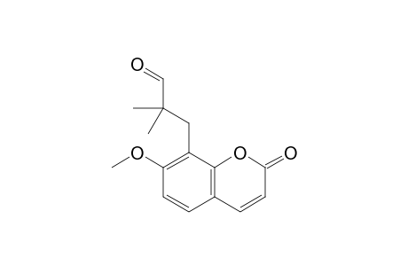 3-(2-keto-7-methoxy-chromen-8-yl)-2,2-dimethyl-propionaldehyde
