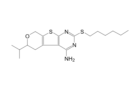 2-(hexylsulfanyl)-6-isopropyl-5,8-dihydro-6H-pyrano[4',3':4,5]thieno[2,3-d]pyrimidin-4-amine