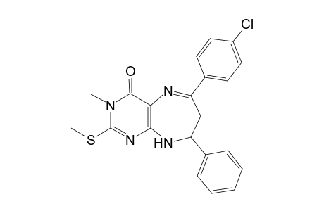 4-(4-CHLOROPHENYL)-2,3,6,7-TETRAHYDRO-7-METHYL-8-METHYLTHIO-2-PHENYL-1H-PYRIMIDO-[4,5-B]-[1,4]-DIAZEPIN-6-ONE