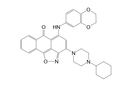 6H-anthra[1,9-cd]isoxazol-6-one, 3-(4-cyclohexyl-1-piperazinyl)-5-[(2,3-dihydro-1,4-benzodioxin-6-yl)amino]-