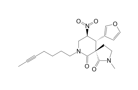 (+/-)-(5R,9S,10R)-10-(3-FURYL)-7-(HEPT-5-YN-1-YL)-2-METHYL-9-NITRO-2,7-DIAZA-SPIRO-[4.5]-DECANE-1,6-DIONE