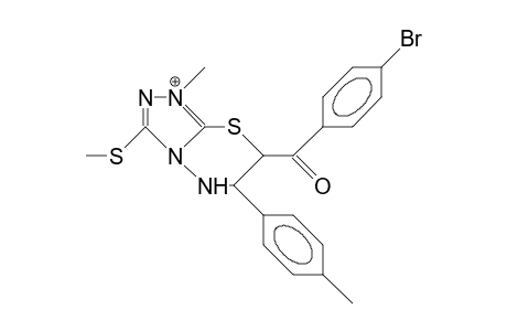 cis-7-(4-Bromo-benzoyl)-6,7-dihydro-1-me-3-methylthio-6-(4-tolyl)-5H-1,2,4-triazolo(3,4-B)(1,3,4)thiadiazinium cation