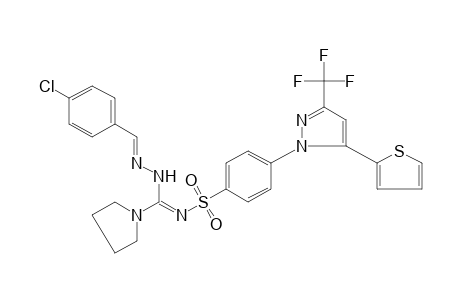 N-{{p-[5-(2-thienyl)-3-(trifluoromethyl)pyrazol-1-yl]phenyl}sulfonyl}-1-pyrrolidinecarboximidic acid, (p-chlorobenzylidene)hydrazide