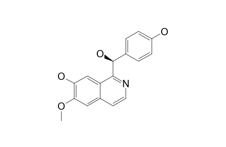 ANNOCHERINE-A;1(S)-HYDROXY-PARA-HYDROXYBENZYL-6-METHOXY-7-HYDROXYISOQUINOLINE
