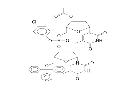 o-(para-Chlorophenyl)-o-(5'-o-trityl-3'-thymidinyl)-o-(3'-acetyl-5'-thymidinyl)phosphate (isomer mixture)