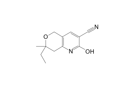 5H-Pyrano[4,3-b]pyridine-3-carbonitrile, 7-ethyl-2-hydroxy-7-methyl-7,8-dihydro-