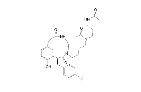 Acetamide, N-[3-(acetylamino)propyl]-N-[4-[15-hydroxy-2-[(4-methoxyphenyl)methyl]-3,9-dioxo-4,8-diazabicyclo[10.3.1]hexadeca-1(16),12,14-trien-4-yl]b utyl]-, (S)-