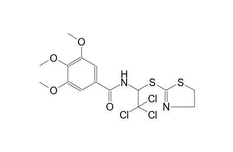 3,4,5-trimethoxy-N-[2,2,2-trichloro-1-(4,5-dihydro-1,3-thiazol-2-ylsulfanyl)ethyl]benzamide