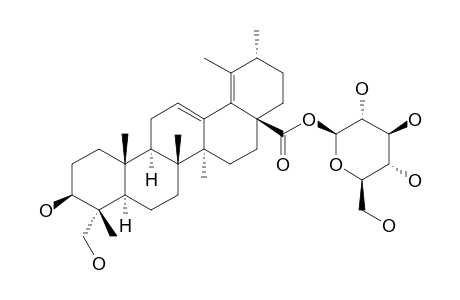 3-BETA,23-DIHYDROXY-URSA-12,18(19)-DIEN-28-OIC-ACID-28-BETA-D-GLUCOPYRANOSYLESTER