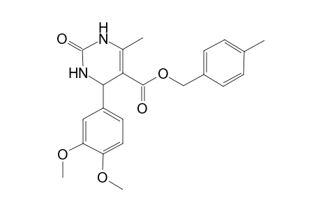 5-Pyrimidinecarboxylic acid, 4-(3,4-dimethoxyphenyl)-1,2,3,4-tetrahydro-6-methyl-2-oxo-, (4-methylphenyl)methyl ester