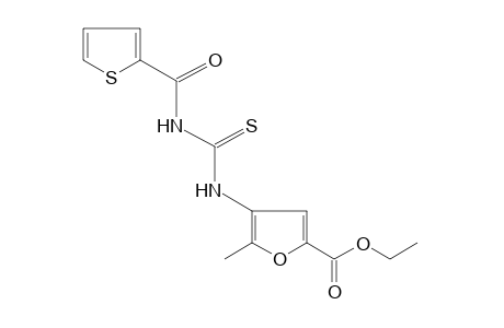 5-METHYL-4-[3-(2-THENOYL)-2-THIOUREIDO]-2-FUROIC ACID, ETHYL ESTER