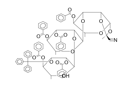 O-(2,4-DI-O-BENZOYL-3-O-TRITYL-ALPHA-D-RHAMNOPYRANOSYL)-(1->2)-O-(3,4-DI-O-BENZOYL-ALPHA-D-RHAMNOPYRANOSYL)-(1->3)-4-O-BENZOYL-1,2-O-(1-CYANOETHYLIDENE)-BETA-D-RHAMNOPYRANOSE