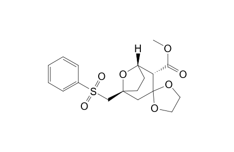 (1R*,4S*,5S*)-4-(Methoxycarbonyl)-1-[(phenylsulfonyl)methyl]-8-oxabicyclo[3.2.1]octan-3-one,Ethylene Acetal