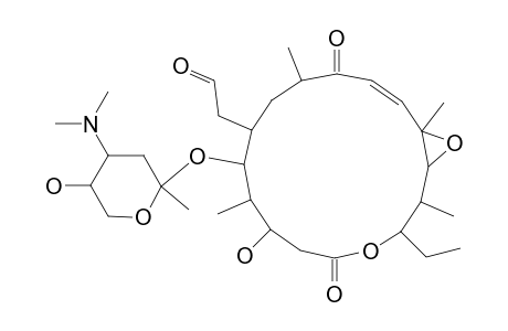 4-Hydroxy-6-(2-methyl-4-dimethylamino-5-hydroxy-1-oxacyclohexyloxy)-7-(formylmethyl)-16-ethyl-5,9,13,15-tetramethyl-13,14-epoxy-1-oxacyclohexadeca-11-en-2,10-dione