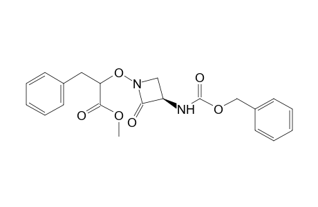 D-alpha-{[3(S)-(carboxyamino)-2-oxo-1-azetidinyl]oxy}hydrocinnamic acid, alpha-benzyl methyl ester