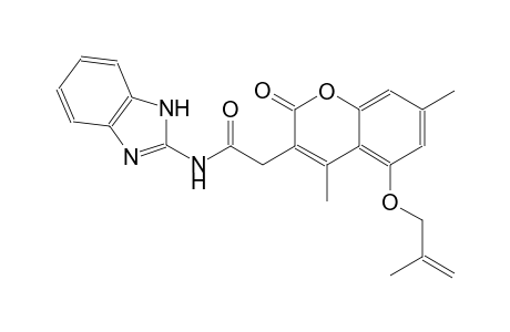 2H-1-benzopyran-3-acetamide, N-(1H-benzimidazol-2-yl)-4,7-dimethyl-5-[(2-methyl-2-propenyl)oxy]-2-oxo-