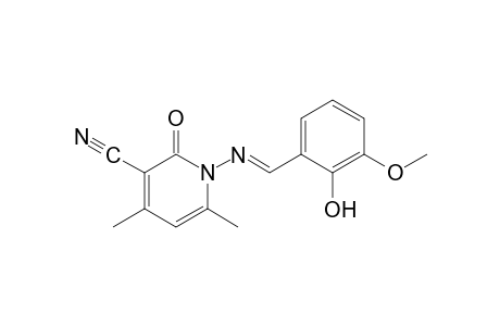 1,2-dihydro-4,6-dimethyl-1-[(3-methoxysalicylidene)amino]-2-oxonicotinonitrile