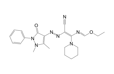 N-[2-cyano-2-(1,5-dimethyl-3-oxo-2-phenyl-2,3-dihydro-1H-pyrazol-4-ylazo)-1-piperidin-1-yl-vinyl]-formimidicacid ethyl ester