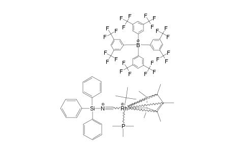 [5-eta-C10H15(PME3)rh(tert.-butyl)(CNSIPH3)]-[B(3,5-C6H3(CF3)2)4]