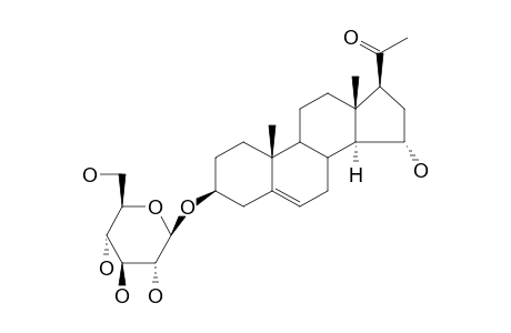 3-O-BETA-D-GLUCOPYRANOSYL-3-BETA,15-ALPHA-DIHYDROXYPREGN-5-EN-20-ONE