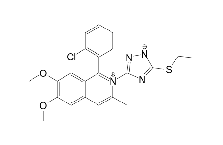 1-(2-chlorophenyl)-2-[5-(ethylthio)-1,2-diaza-4-azanidacyclopenta-2,5-dien-3-yl]-6,7-dimethoxy-3-methyl-isoquinolin-2-ium