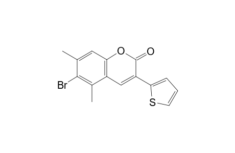 6-Bromo-5,7-dimethyl-3-(thiophene-2-yl)-2H-chromen-2-one