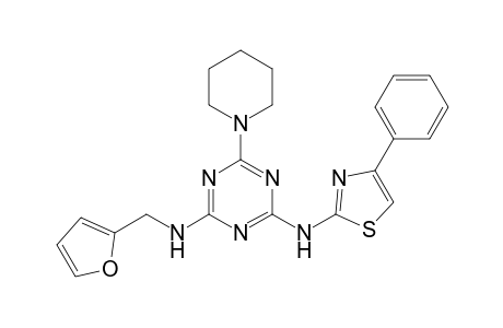 1,3,5-triazine-2,4-diamine, N~2~-(2-furanylmethyl)-N~4~-(4-phenyl-2-thiazolyl)-6-(1-piperidinyl)-