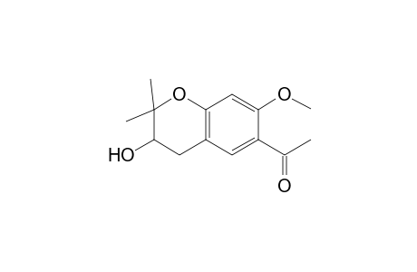 (+-)-6-Acetyl-3,4-dihydro-2,2-dimethyl-3-hydroxy-7-methoxy-2H-1-benzopyran