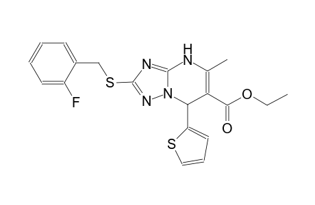 ethyl 2-[(2-fluorobenzyl)sulfanyl]-5-methyl-7-(2-thienyl)-4,7-dihydro[1,2,4]triazolo[1,5-a]pyrimidine-6-carboxylate