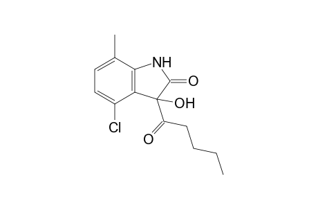 4-Chloro-3-hydroxy-7-methyl-3-valeryl-1,3-dihydro-2H-indol-2-one