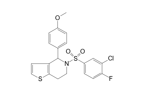 5-[(3-chloro-4-fluorophenyl)sulfonyl]-4-(p-methoxyphenyl)-4,5,6,7-tetrahydrothieno[3,2-c]pyridine