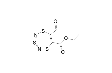 1,3,5,2,4-Trithia(3-SIV)diazepine-6-carboxylic acid, 7-formyl-, ethyl ester