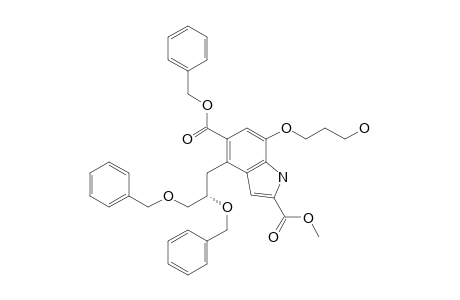 4-[(2S)-2,3-bis(phenylmethoxy)propyl]-7-(3-hydroxypropoxy)-1H-indole-2,5-dicarboxylic acid O2-methyl ester O5-(phenylmethyl) ester