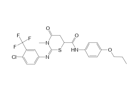 2-{[4-chloro-3-(trifluoromethyl)phenyl]imino}-3-methyl-4-oxo-N-(4-propoxyphenyl)-1,3-thiazinane-6-carboxamide