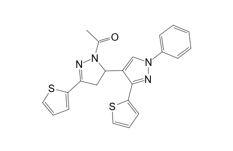 1-(1'-phenyl-3',5-di(thiophen-2-yl)-3,4-dihydro-1'H,2H-[3,4'-bipyrazol]-2-yl)ethanone