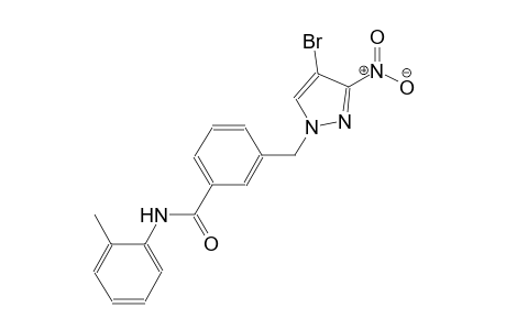 3-[(4-bromo-3-nitro-1H-pyrazol-1-yl)methyl]-N-(2-methylphenyl)benzamide