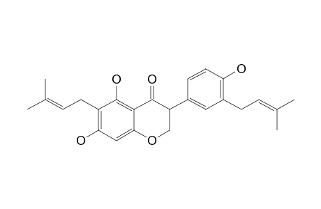 BOLUSANTHOL-C;5,7,4'-TRIHYDROXY-6,3'-DI-(GAMMA,GAMMA-DIMETHYLALLYL)-ISOFLAVANONE