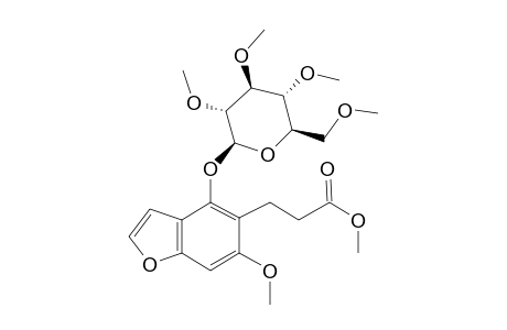 Methyl 3-(6-methoxy-4-(((2S,3R,4S,5R,6R)-3,4,5-trimethoxy-6-(methoxymethyl)tetrahydro-2H-pyran-2-yl)oxy)benzofuran-5-yl)propanoate