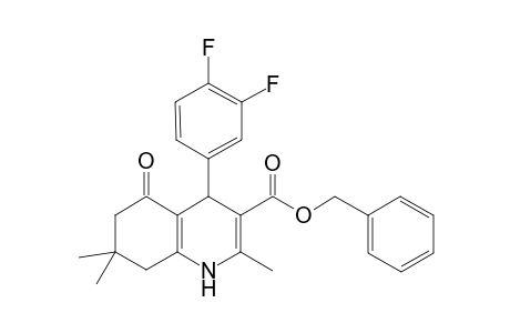 (phenylmethyl) 4-[3,4-bis(fluoranyl)phenyl]-2,7,7-trimethyl-5-oxidanylidene-1,4,6,8-tetrahydroquinoline-3-carboxylate