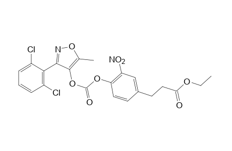 4-hydroxy-3-nitrohydrocinnamic acid, ethyl ester, 3-(2,6-dichlorophenyl)-5-methyl-4-isoxazolyl carbonate (ester)