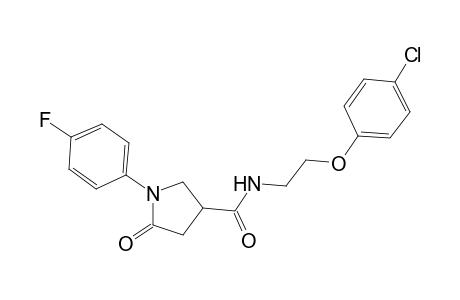 N-[2-(4-chlorophenoxy)ethyl]-1-(4-fluorophenyl)-5-oxo-3-pyrrolidinecarboxamide