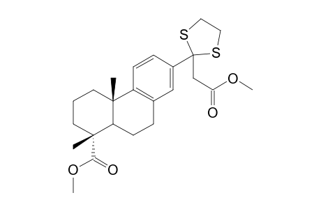 Methyl 13-[2'-(methoxycarbonyl)-1',1'-(ethylenedithio)ethyl]-podocarpa-8,11,13-trien-16-oate