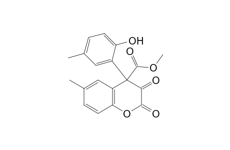 2,3-dioxo-4-(6-hydroxy-m-tolyl)-6-methyl-4-chromancarboxylic acid, methyl ester