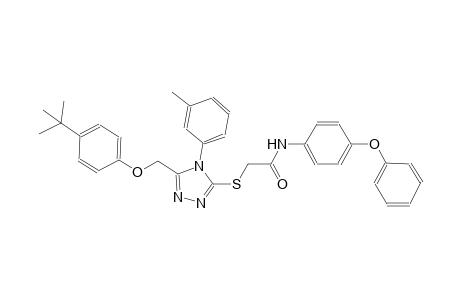2-{[5-[(4-tert-butylphenoxy)methyl]-4-(3-methylphenyl)-4H-1,2,4-triazol-3-yl]sulfanyl}-N-(4-phenoxyphenyl)acetamide
