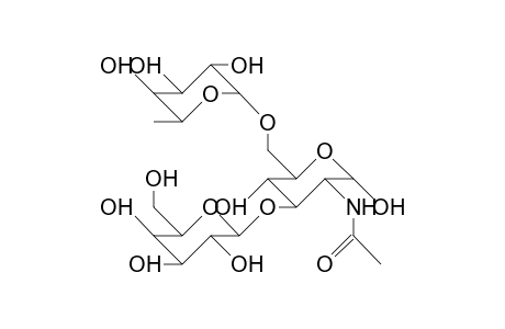 2-Acetamido-2-deoxy-6-O-(.alpha.-L-fucopyranosyl)-3-O-(.beta.-D-galactopyranosyl).alpha.-D-glucopyranose