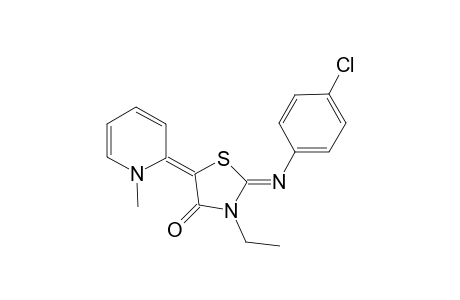 (2Z,5E)-2-[(4-Chlorophenyl)imino]-3-ethyl-5-(1-methyl-2(1H)-pyridinylidene)-1,3-thiazolidin-4-one